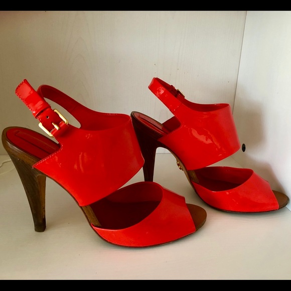 BCBG Orange Patent Leather Heels - Picture 2 of 7